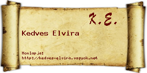 Kedves Elvira névjegykártya